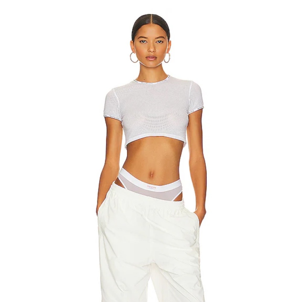 Alexander Wang | Cropped Mesh Tee - image 4